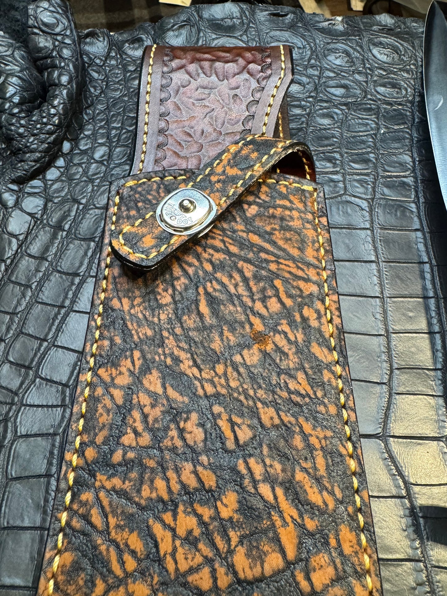 New Randall Knife Large Sasquatch with Killer Stag Purdue Engraved Nickel Silver Hilt + Buttcap