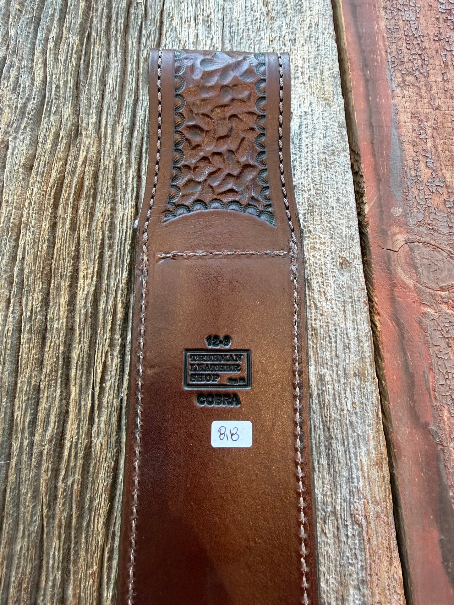 New Randall Model 12-9 Bowie Sheath in Exotic Cobra with actual head by Treeman. Black and Browns … one of only a few 12-9’s I have.