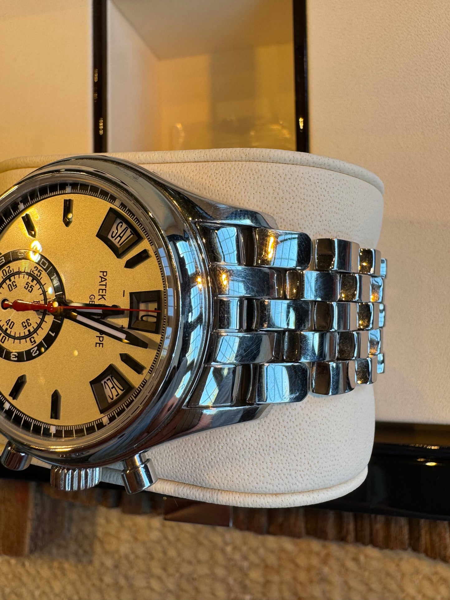 Patek Philippe Annual Calendar Chronograph. Model 5960/1A-001 White Dial and Stainless Steel.