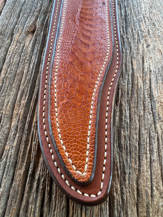 New Randall Model 12-11 Smithsonian “Smitty” Sheath in Exotic Tan Ostrich Leg ( very rare) Custom Made at Sullivan’s by Gutcher.