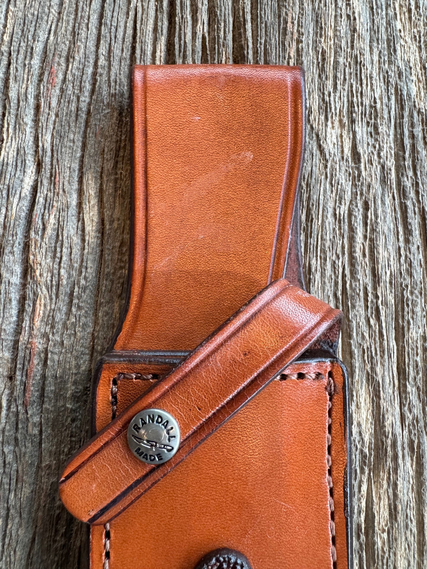 Rare Randall Model 14 Exotic Leather Sheath with a Stingray insert from Sullivans by Gutcher.