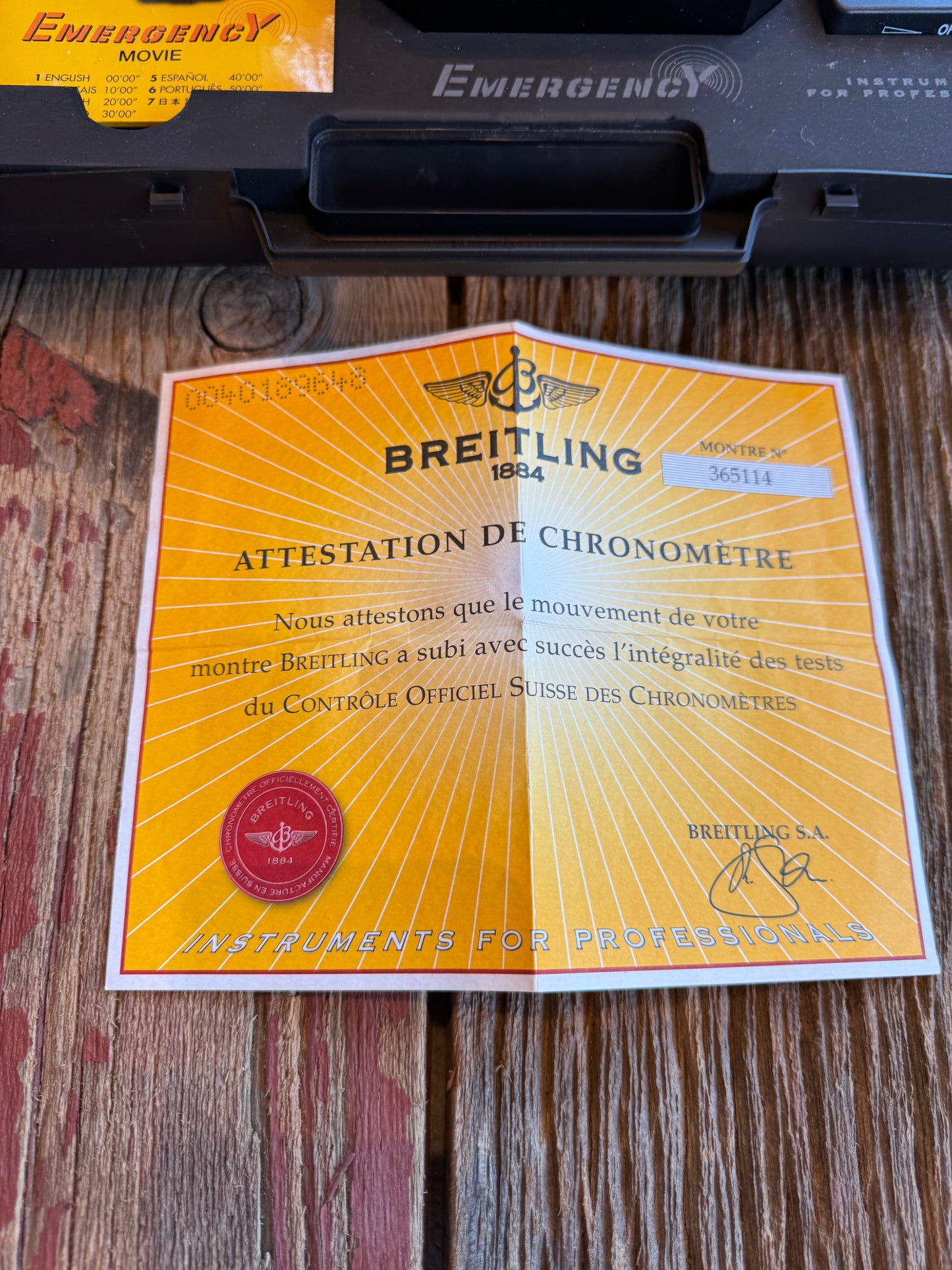 Breitling Emergency Reference Number. E73621. Eperp or Beacon never activated.
