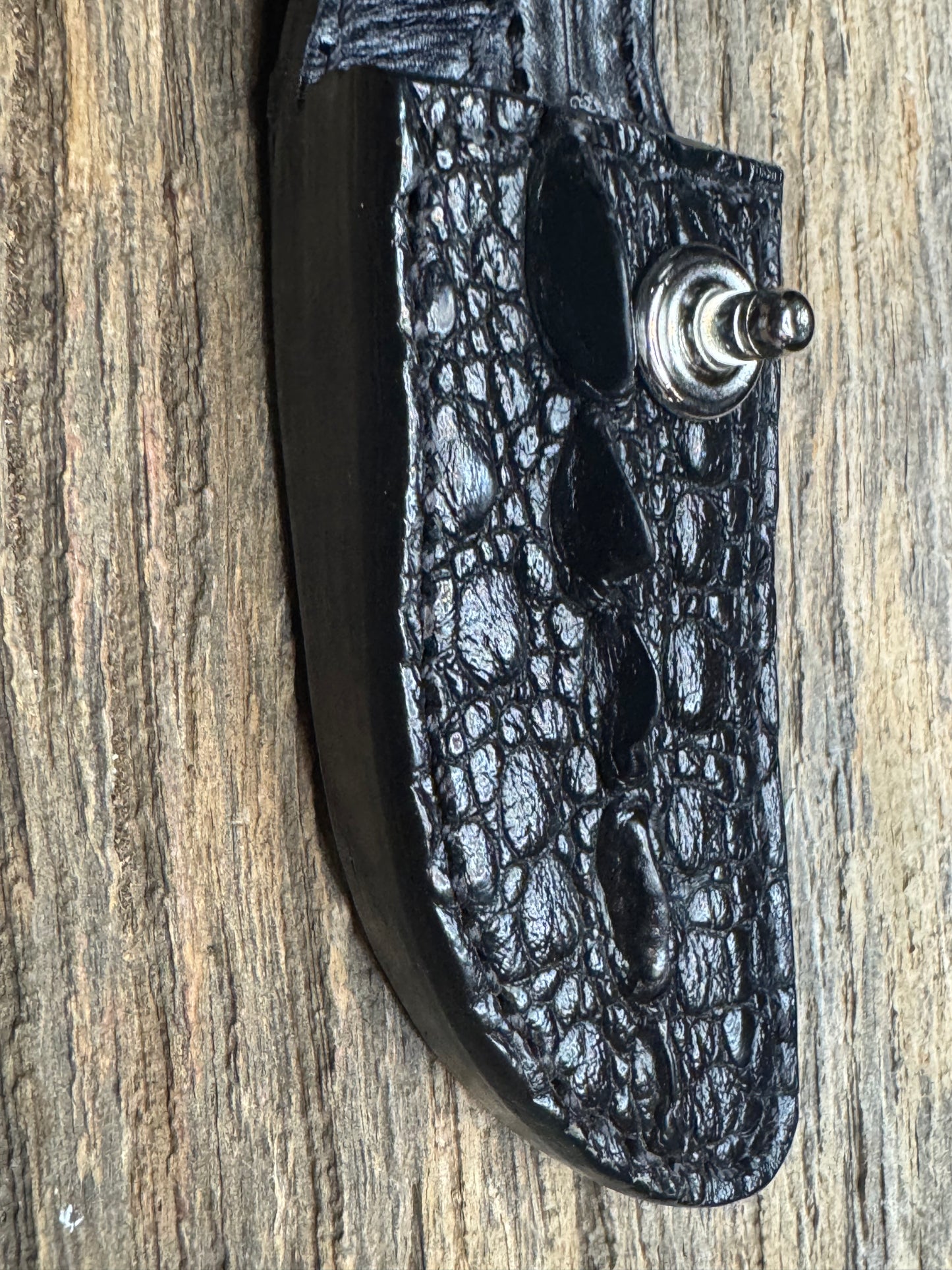 Randall Model 21 Sheath in Exotic Black Snapping Turtle ( Dragon tail) from Treeman.