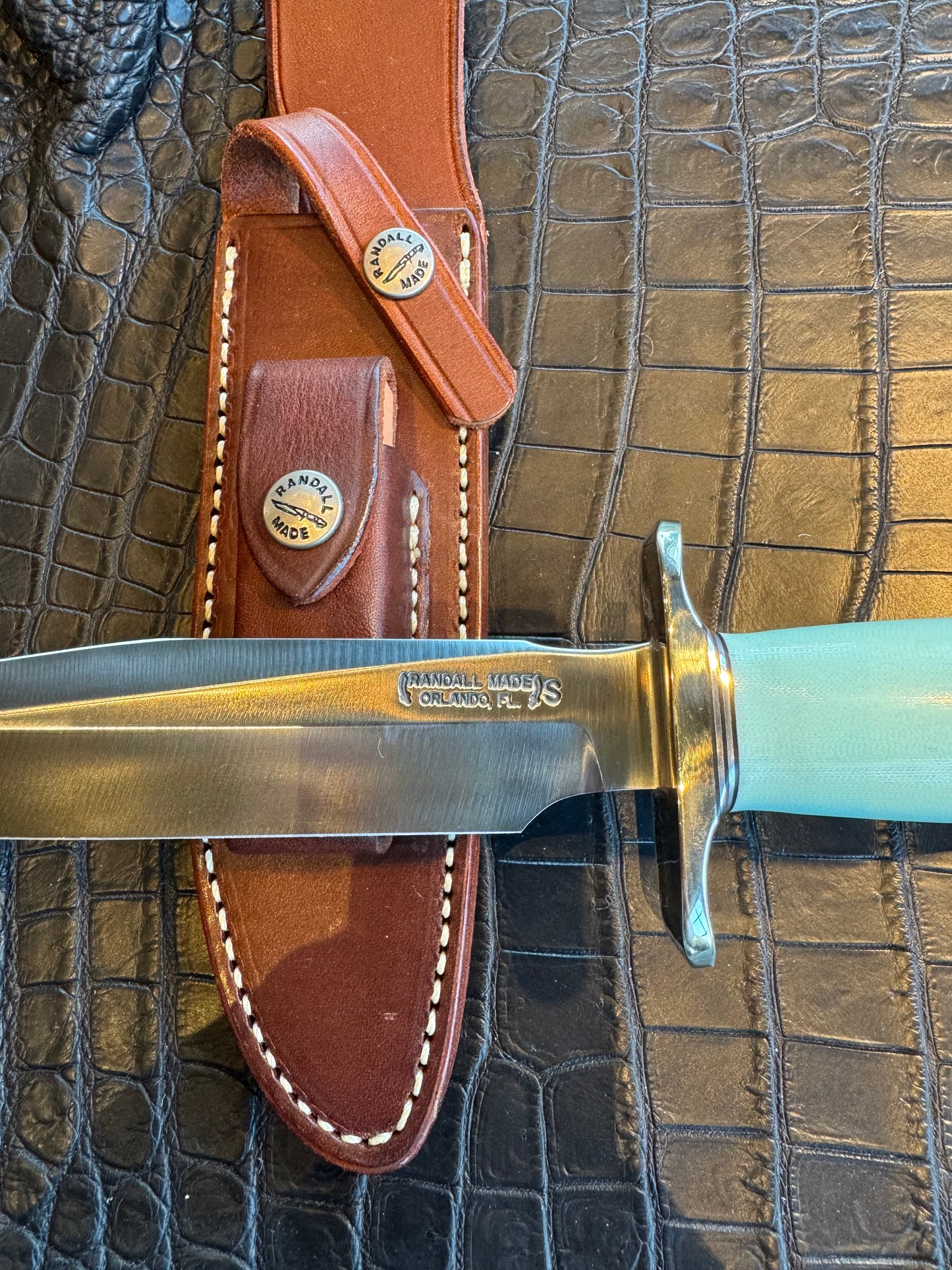 New Randall Knife Model 1-6 Tiffany G-10 Nickel Hilt Stainless Rare