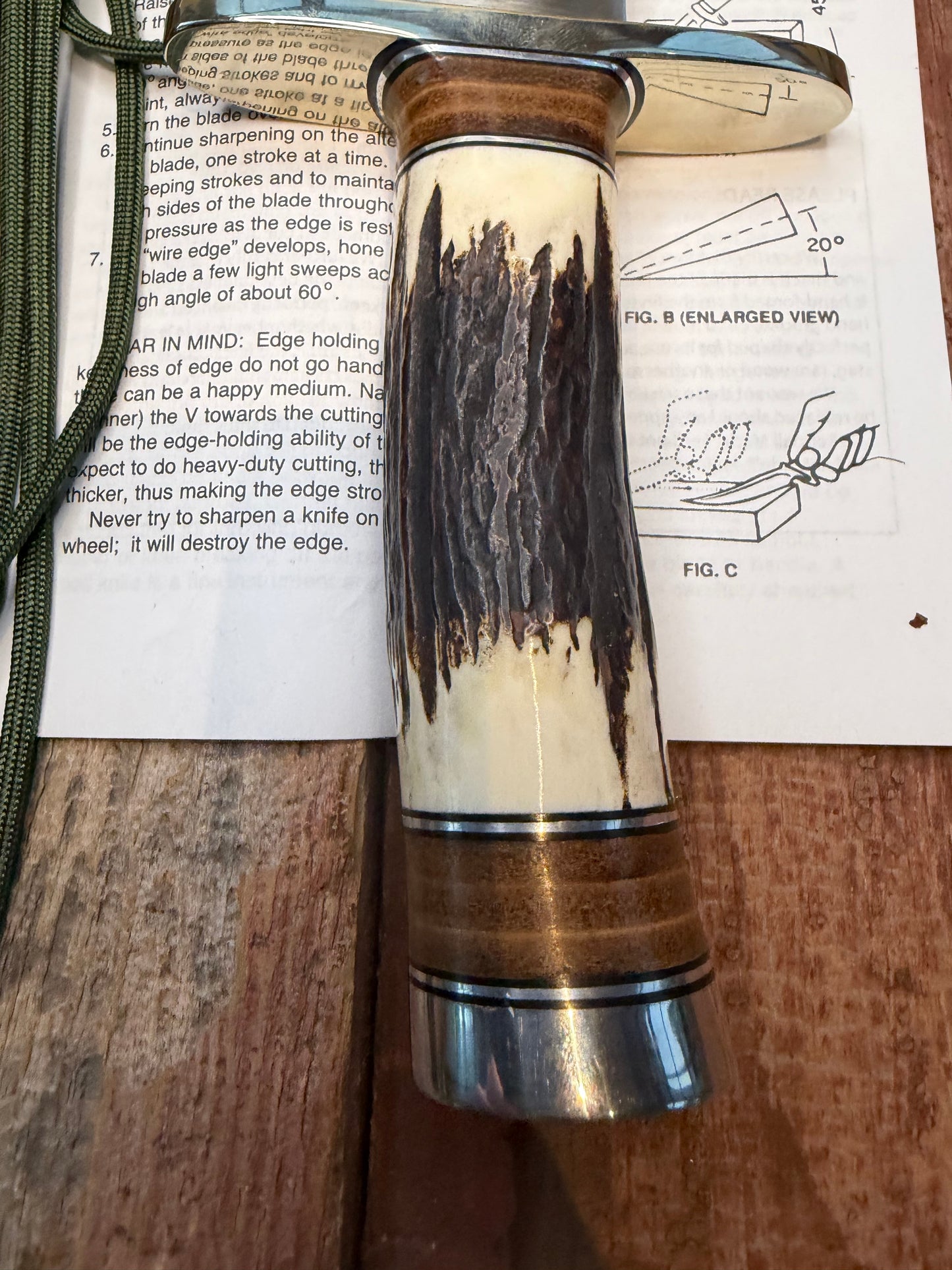 New Randall Knife Model 12-9/14 grind, Stainless Steel, stag and leather