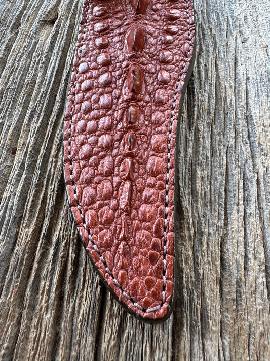 Randall Model 12-8 “Big Bear” Sheath in Exotic Rust Snapping Turtle by Treeman. Spiked Dragon tail portion of the turtle.