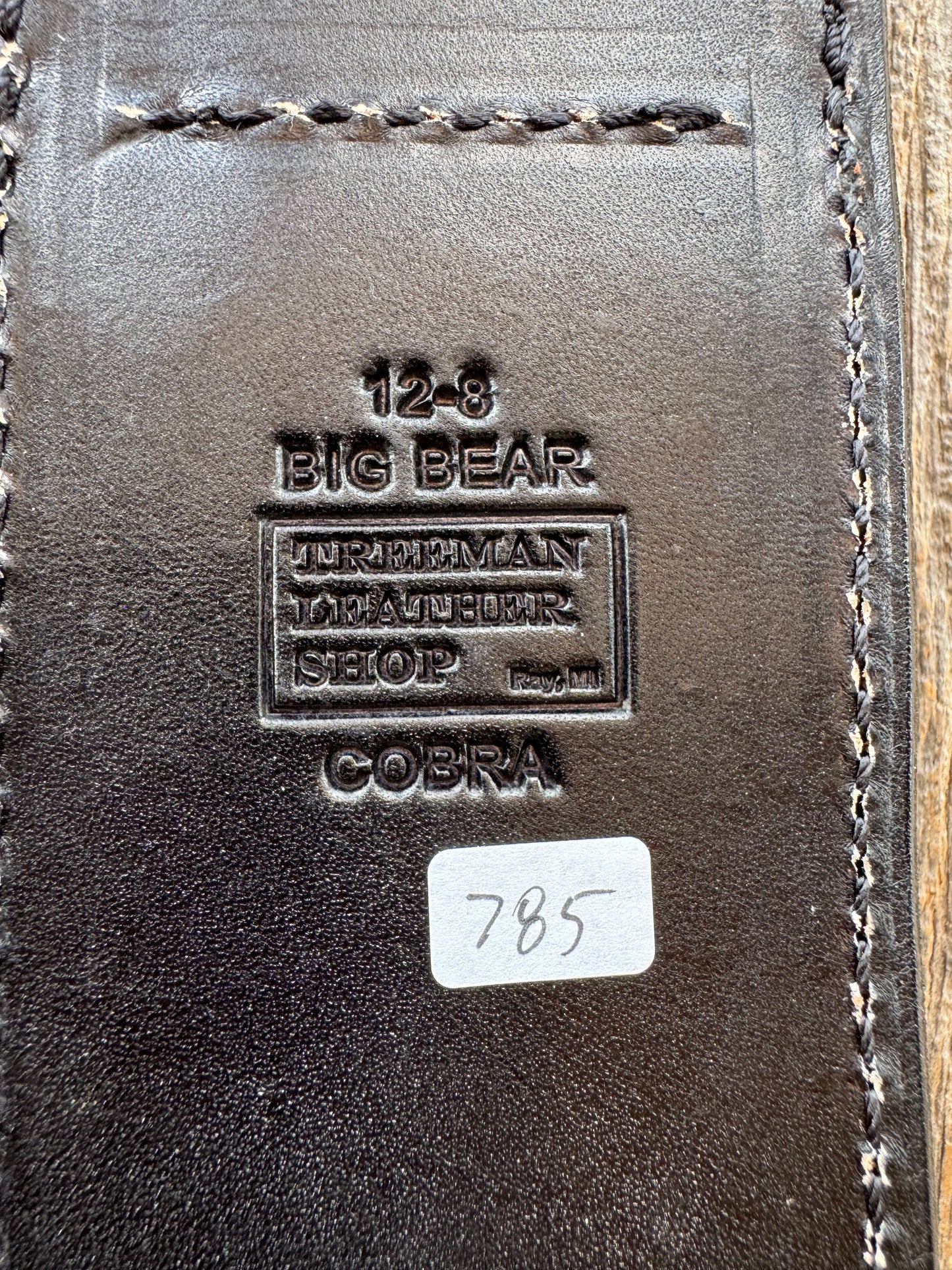Randall Model 12-8 Big Bear Bowie Sheath in Exotic Black Cobra from Treeman.