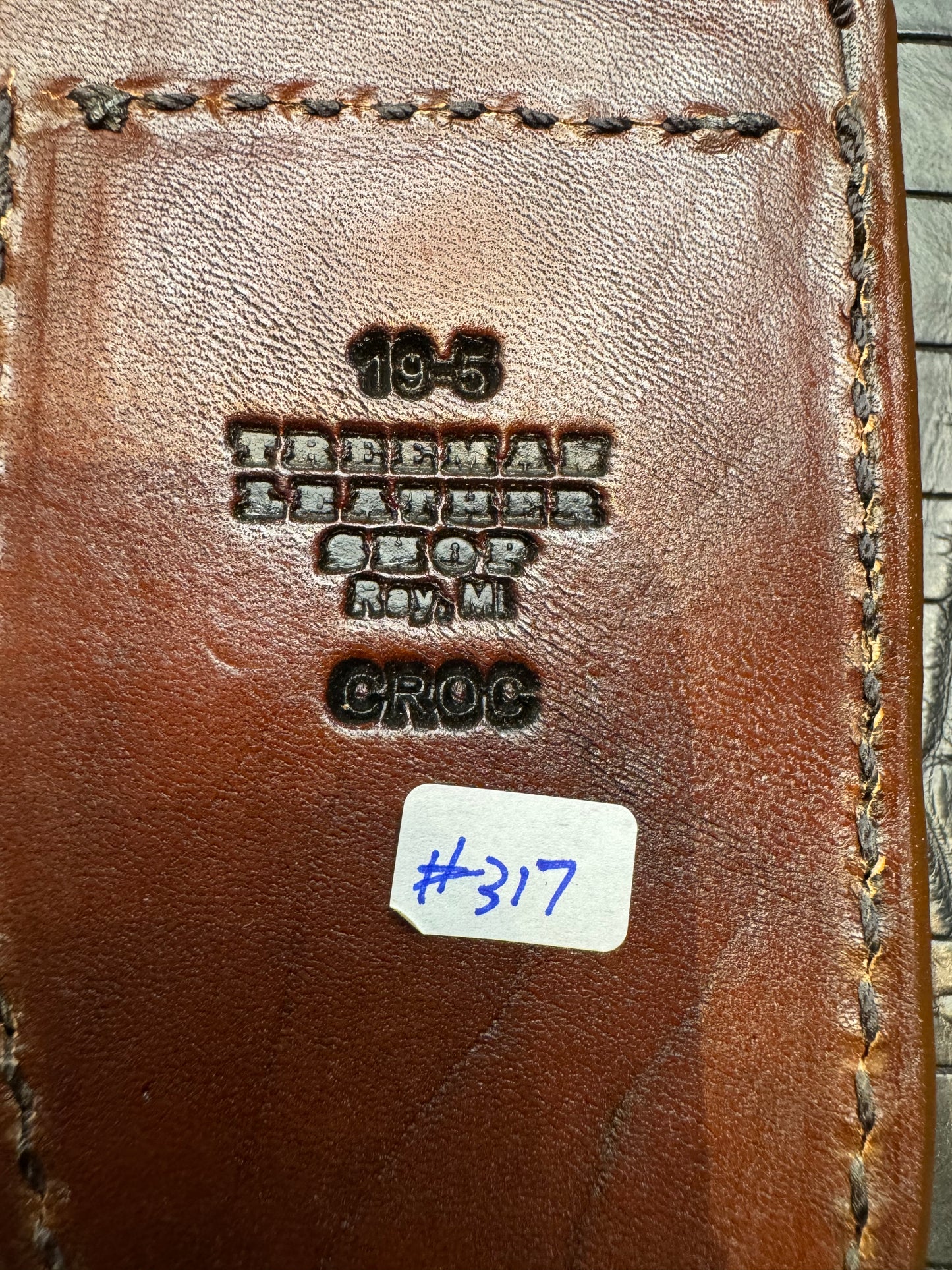 Randall Model 19-5 Exotic Army Green Crocodile Sheath from Treeman.