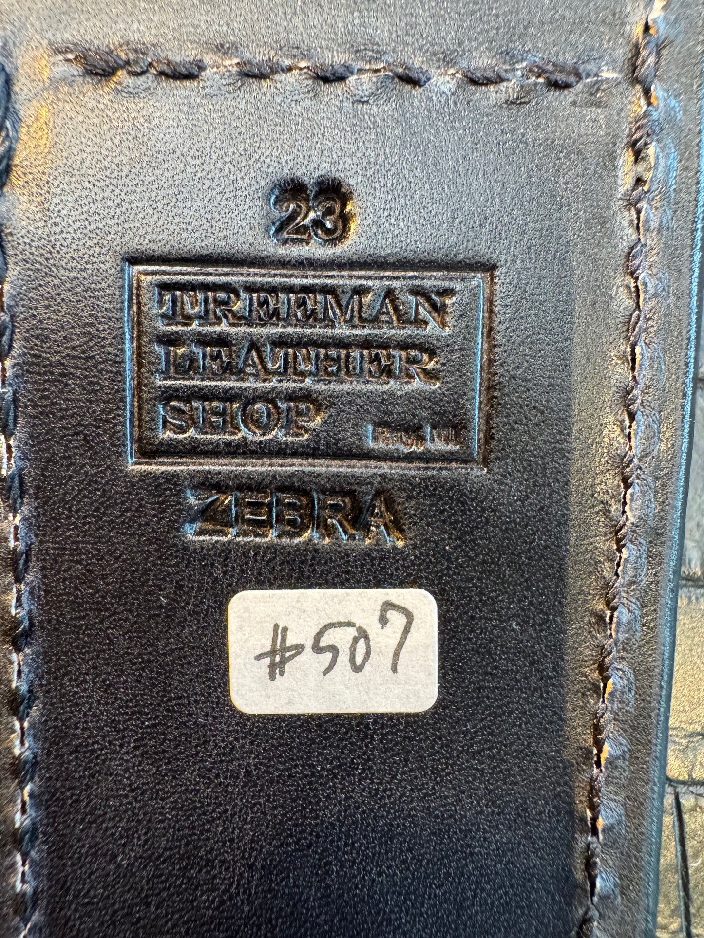 Randall Model 23 Exotic Sheath in Zebra by Treeman.