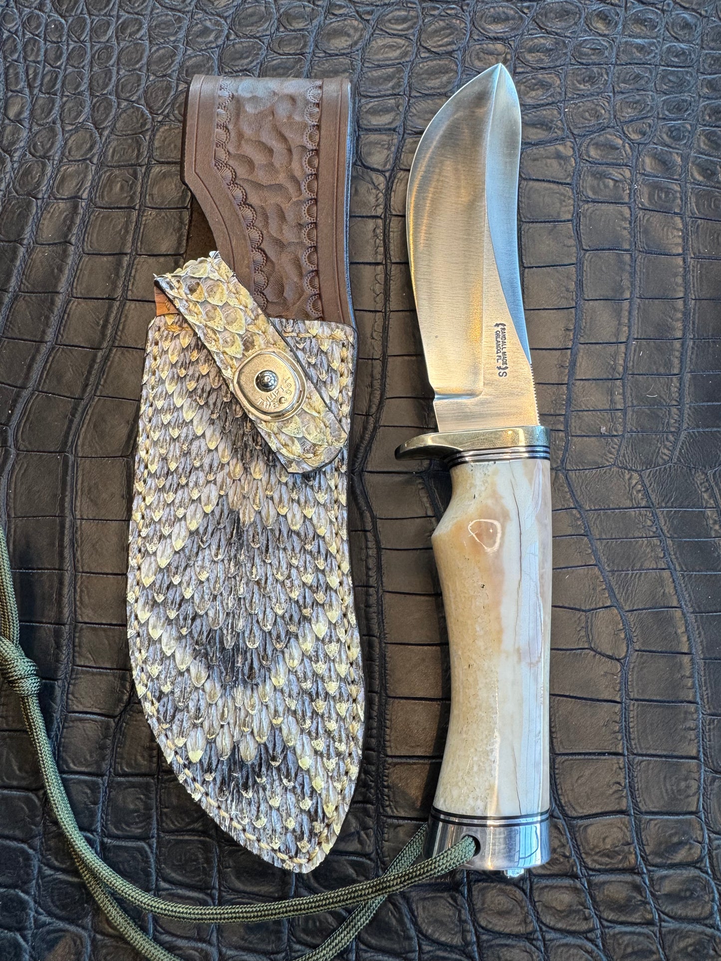 Randall Model RBS Rick Bowles Skinner Sheath in Exotic Rattlesnake Skin from Treeman. Sheath only
