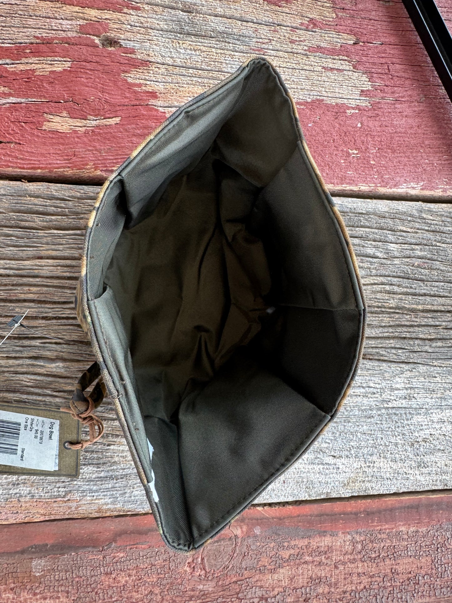 Filson x Mossy Oak Tin Cloth Dog Bowl 20078679 MADE IN USA Camo ShadowGrass Soft