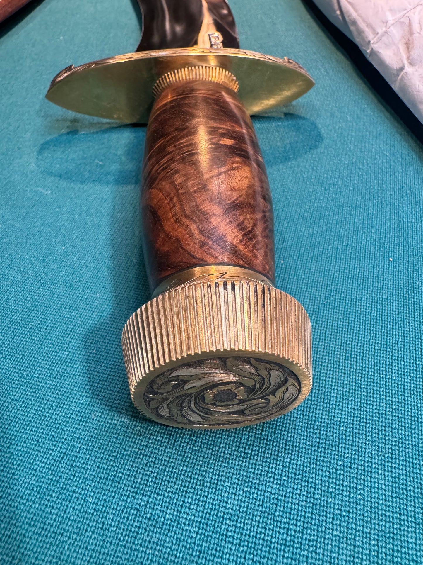 New in Paper Randall Large Sasquatch Brass Lugged Hilt Turkish Walnut #994 Jere Davidson engraved