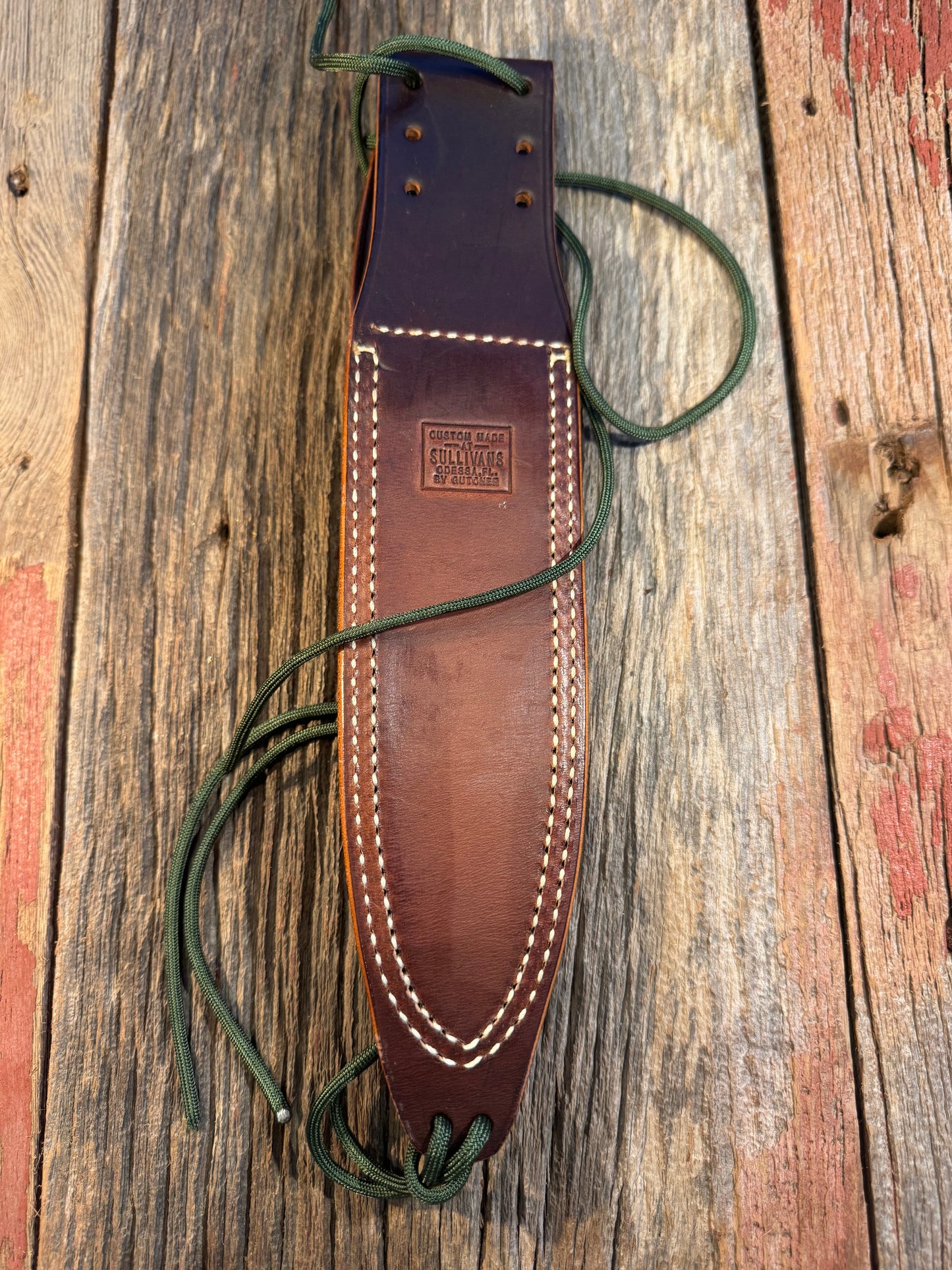 New Randall Sullivans by Gutcher Leather Knife Sheath Model 14 with Sharpening Stone.