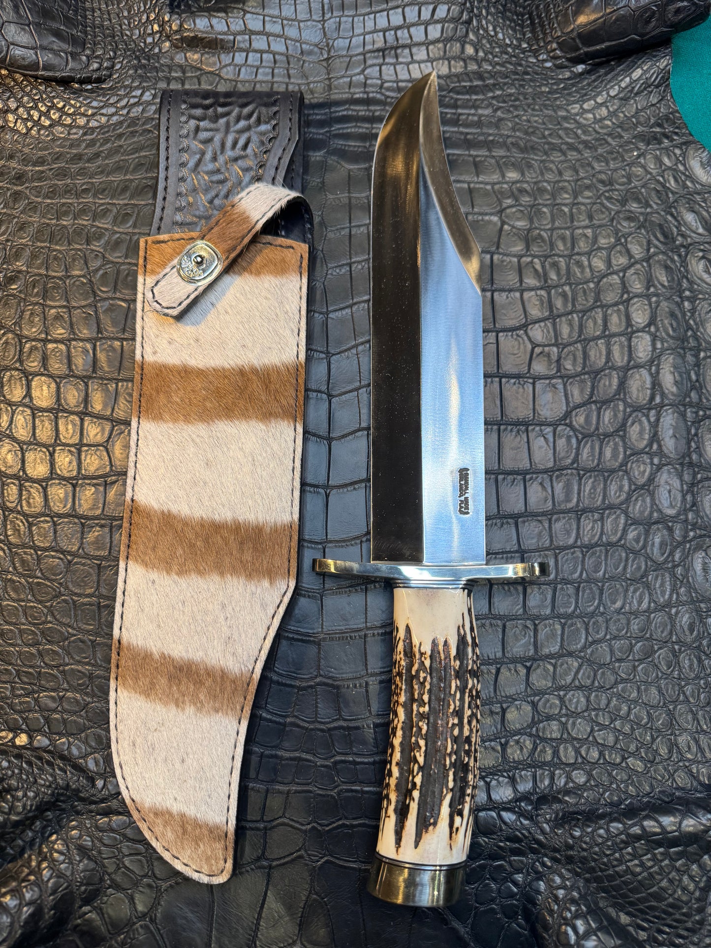 Randall Model Smithsonian “Smitty”Sheath in Exotic Zebra Hide from Treeman. Sheath only