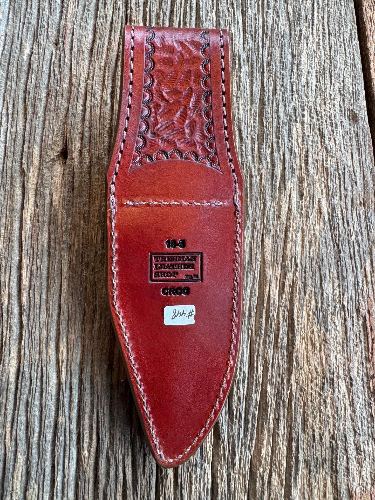 Randall Model 19-5 Exotic Brown Hornback Crocodile Sheath from Treeman.