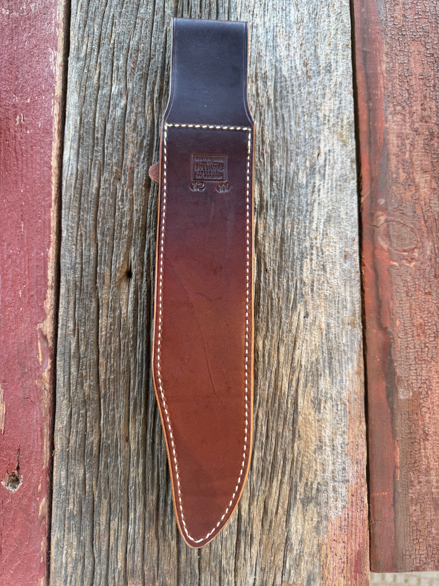 New Randall Sullivans by Gutcher Leather Knife Sheath for a Model 12-11 Confederate with Sharpening Stone.