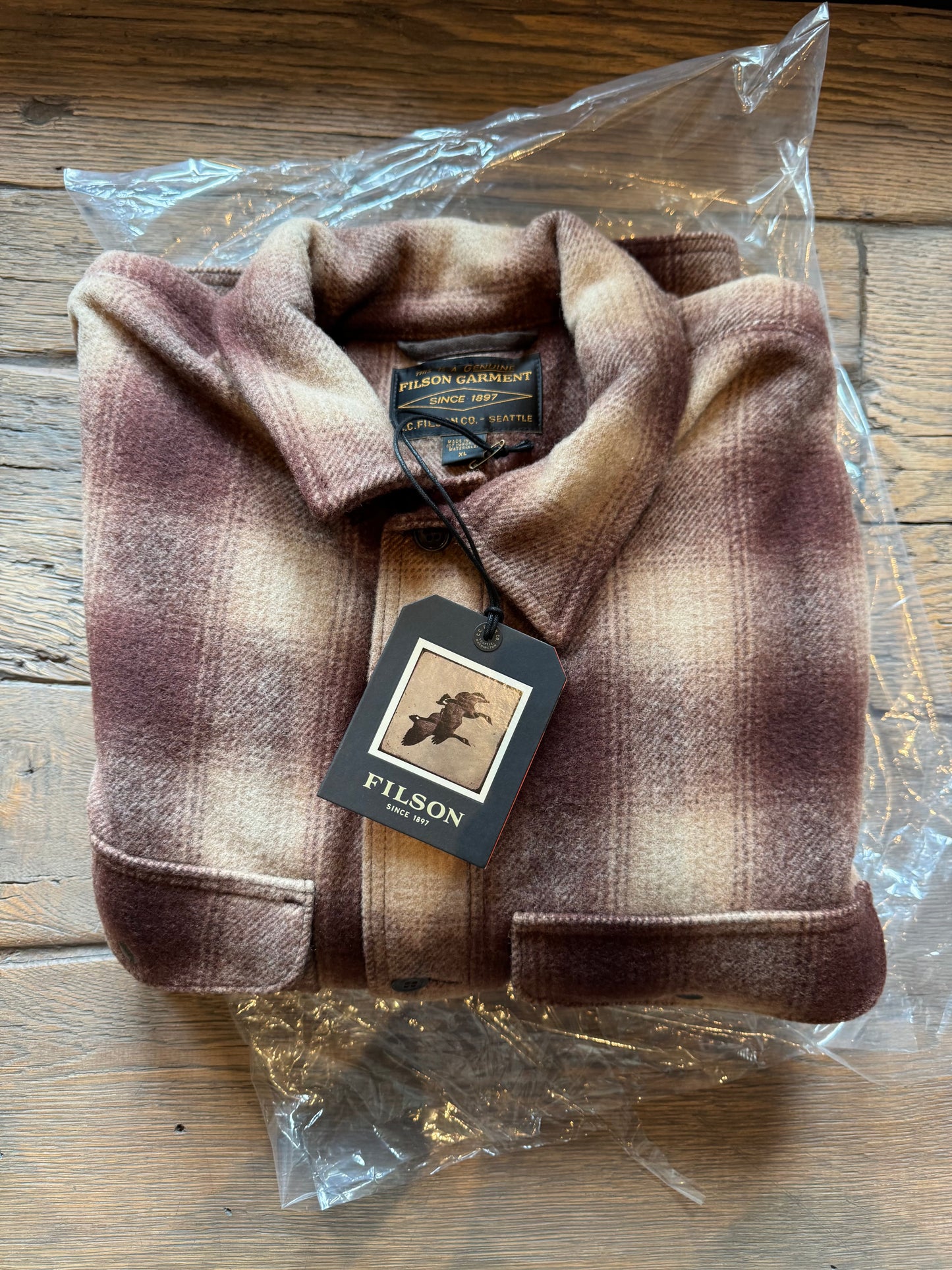 Filson Mackinaw Wool Cruiser | X Large | Brown Tan Ombre | Made in USA | NWT $550