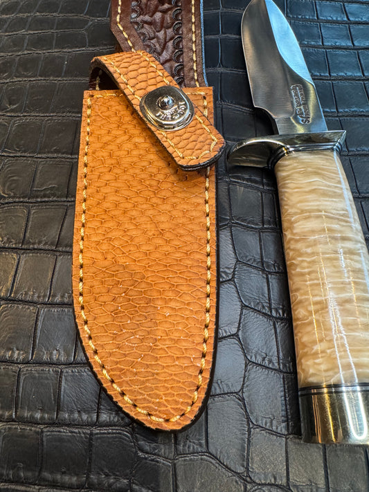 Randall Model 23 Sheath Straight Hilt in Exotic Beaver Tail by Treeman. (Sheath only)