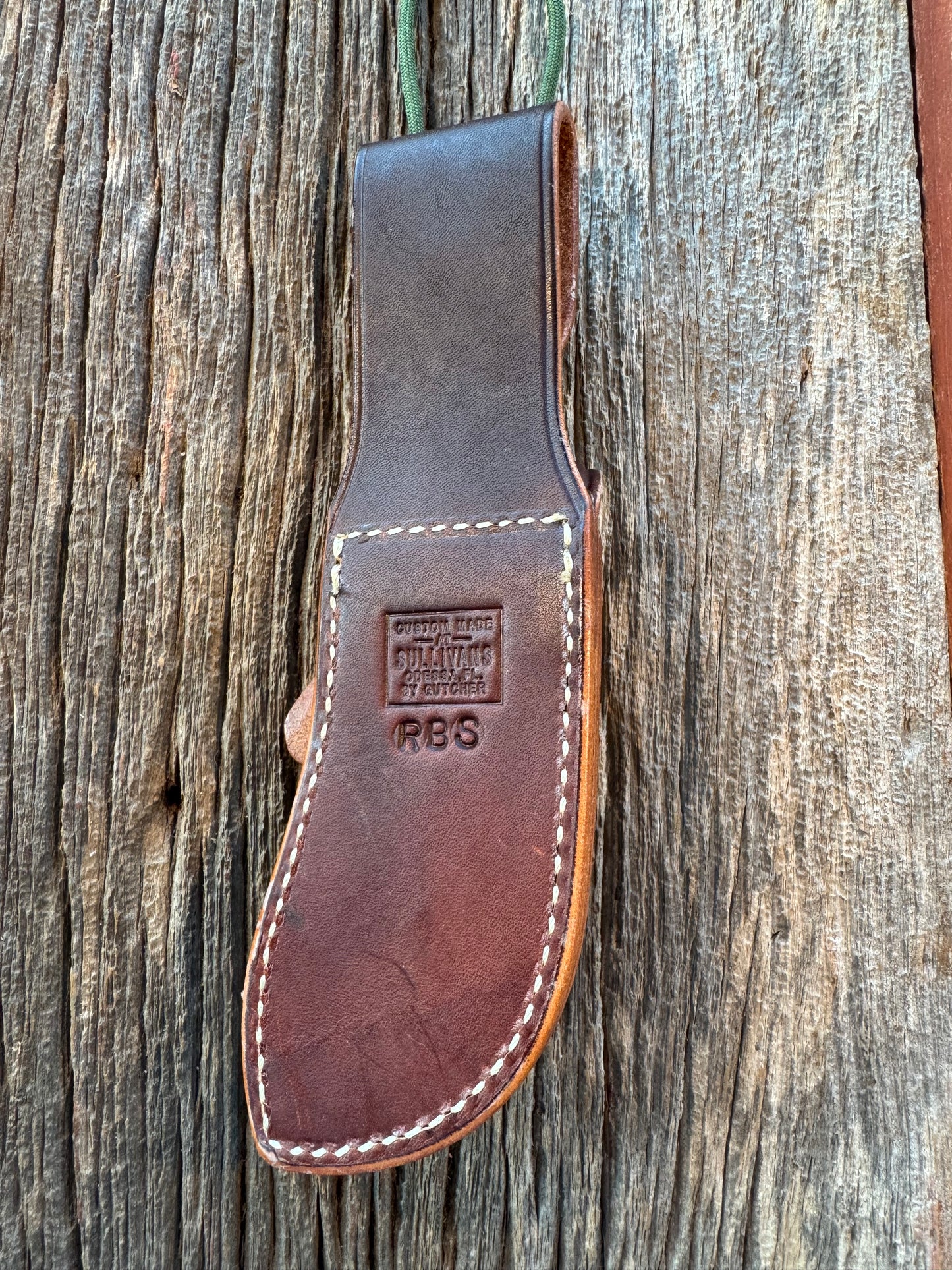 New Randall Sullivans by Gutcher Leather Knife Sheath for a Model Bowles Special with Sharpening Stone.