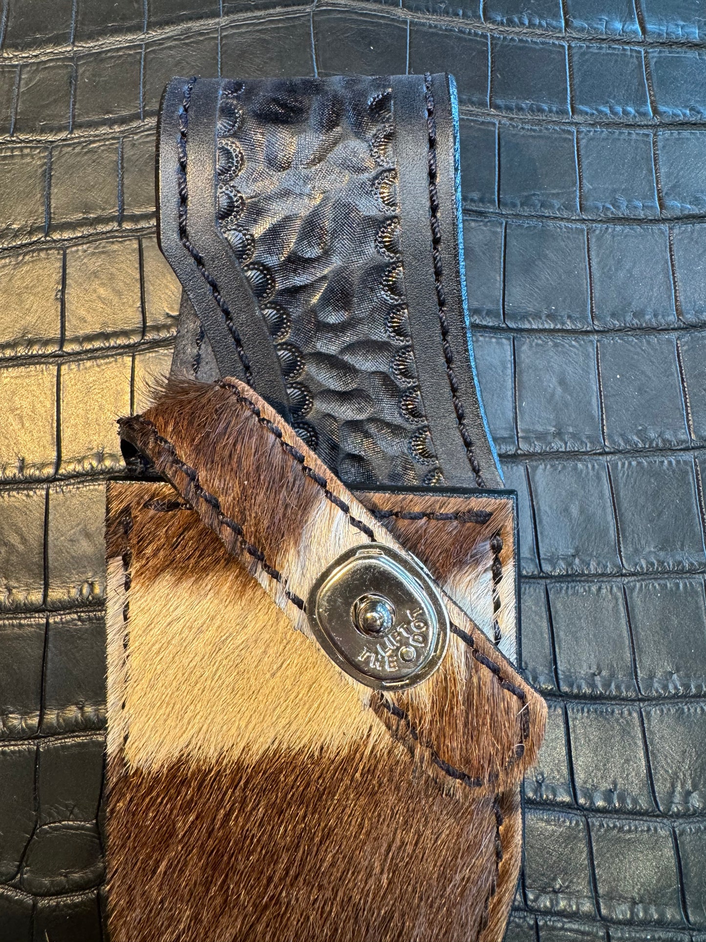 Randall Model 19-5 Exotic Zebra Skin Sheath from Treeman.
