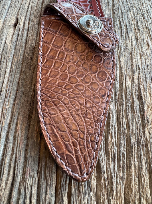 Randall Model 19-5 Exotic Brown Hornback Crocodile Sheath from Treeman.