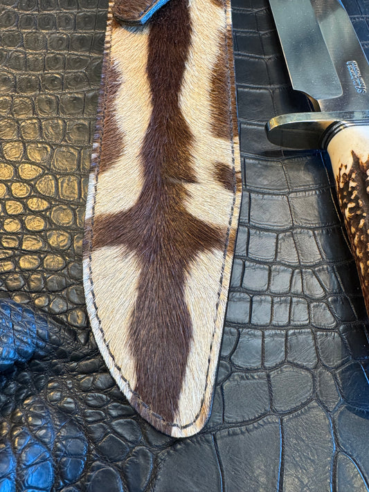 Randall Model 12-9/14 Grind Sheath in Exotic Zebra ( Face stripes) by Treeman. (Sheath only)