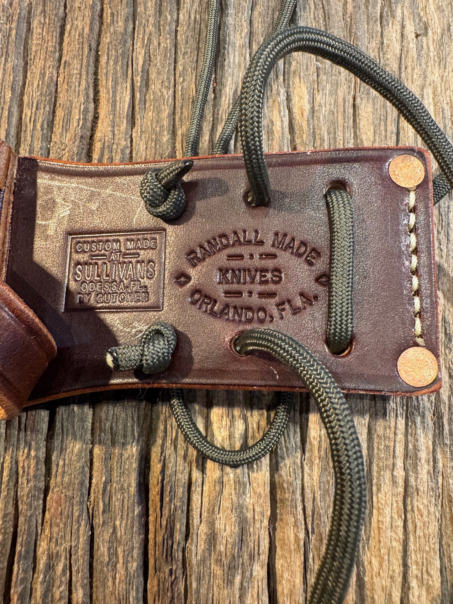 New Randall Johnson Gutcher Riveted Rough Back Knife Sheath Model 14 or 18-7.5
