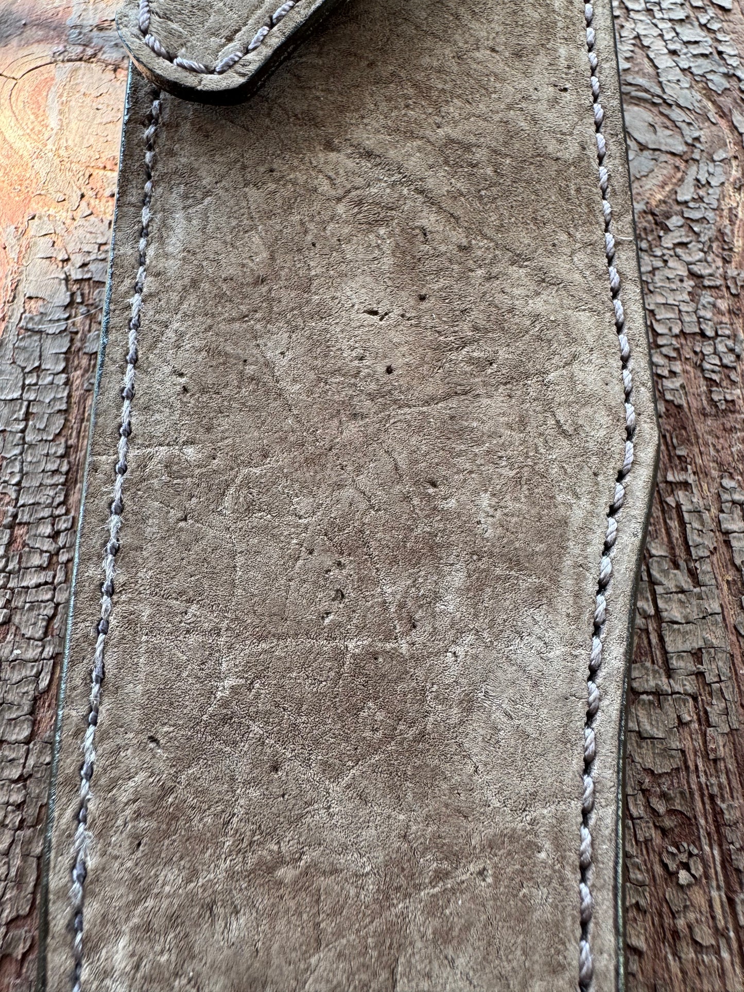 Randall Model 12-8 “Big Bear” Sheath in Exotic Grey Hippo leather by Treeman.