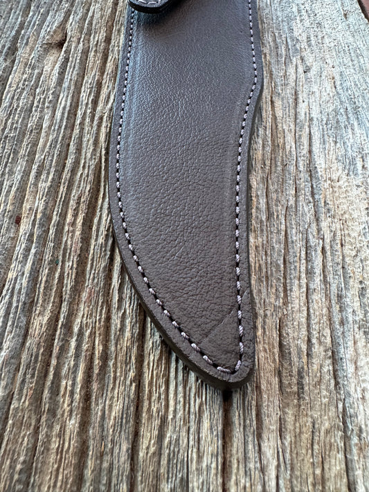 Randall Model 12-8 Big Bear Sheath in Exotic Cape Buffalo in Dark Brown Leather from Treeman.