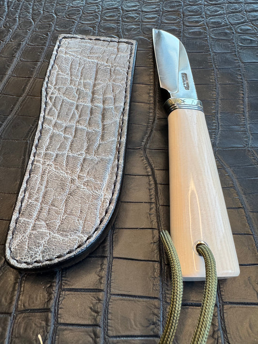 Randall Cattleman Model Sheath in Exotic Grey Elephant Skin from Treeman. Sheath only