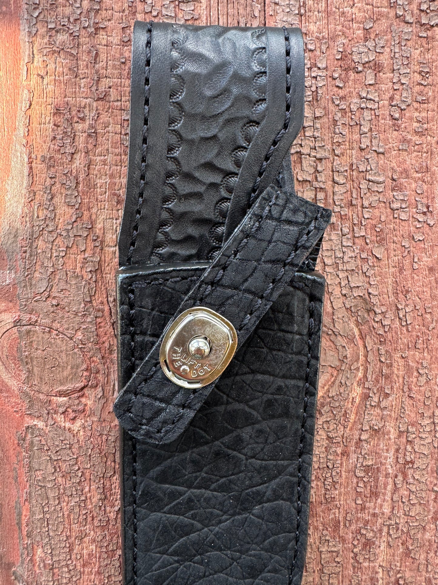 Randall Model Nordic Special Sheath in Exotic Sueded Black Hippo by Treeman.