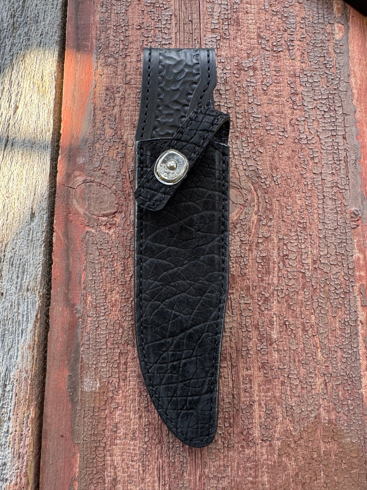Randall Model Nordic Special Sheath in Exotic Sueded Black Hippo by Treeman.