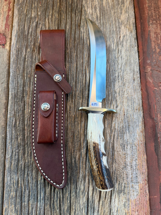 New Randall Knife Model 4-7 in a Stag Finger groves Handle Stainless Blade, NSH