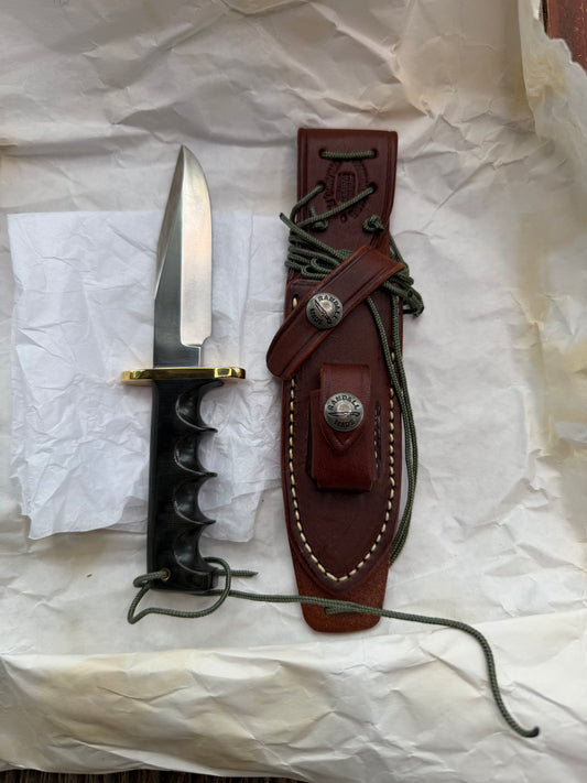 New Paper Randall Made Knife Mini Model 14 Attack Knife Black Micarta SN # 717