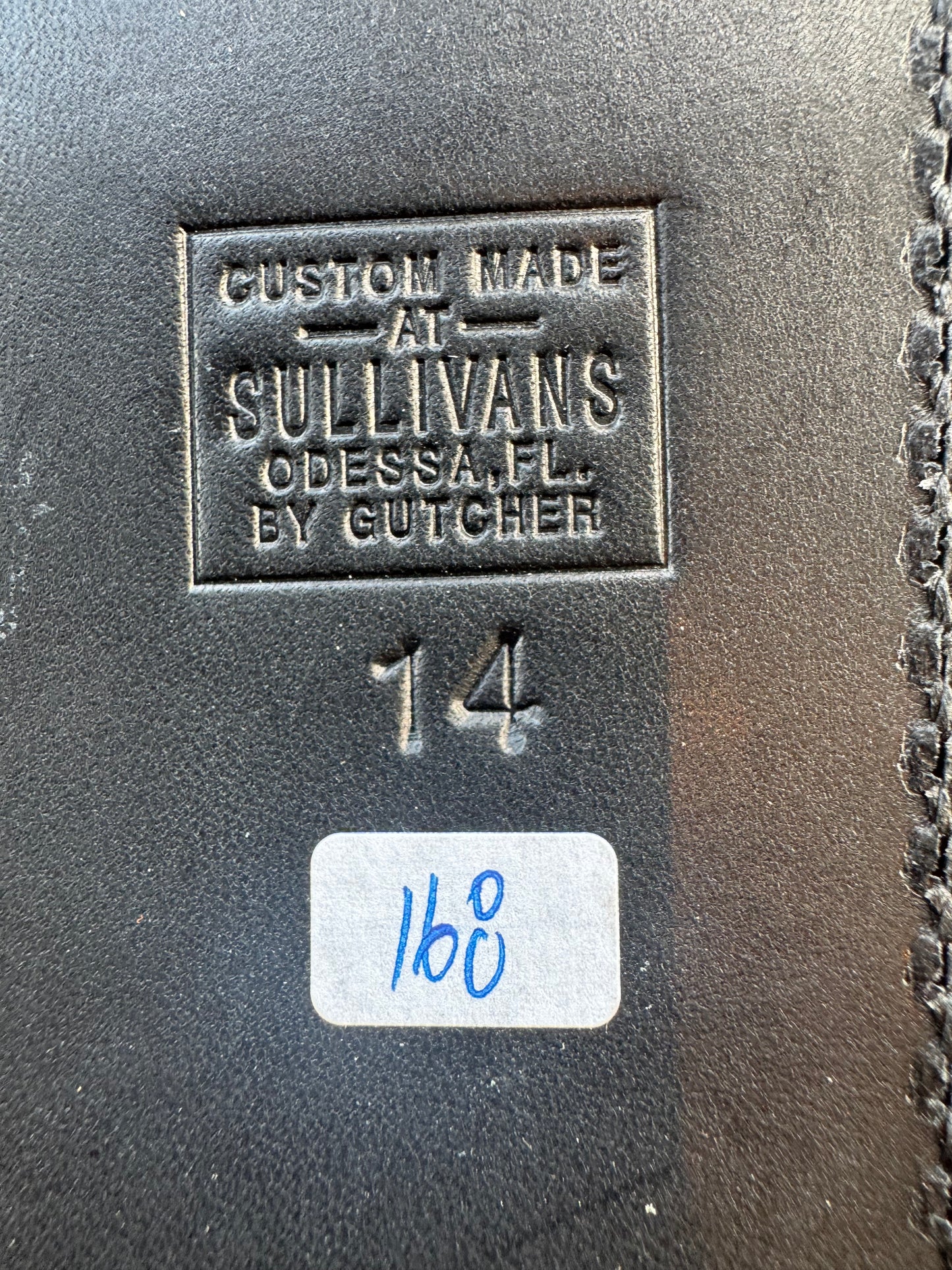 New Randall Sullivans by Gutcher Black Leather Knife Sheath Model 14 with Sharpening Stone.