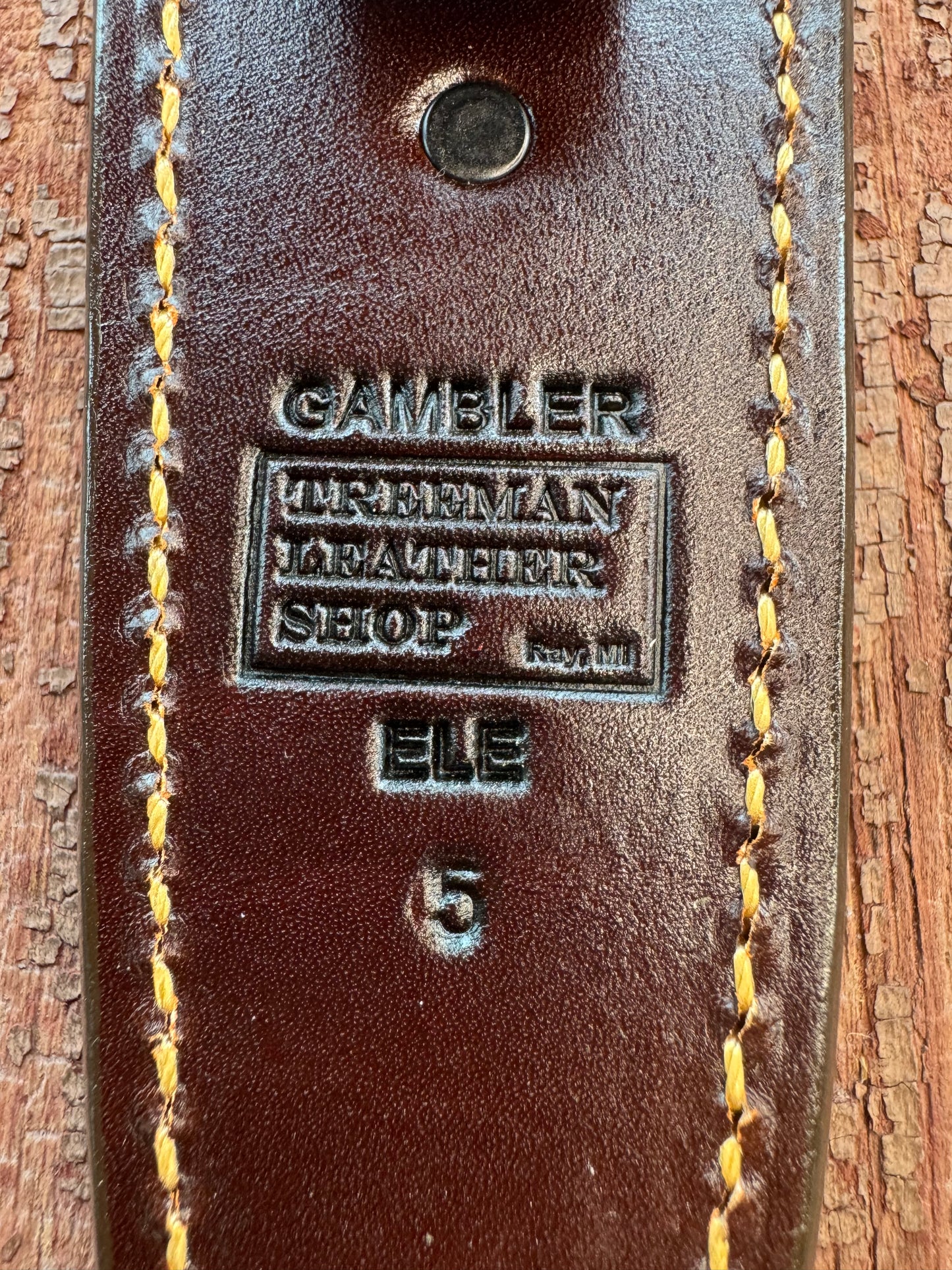 Randall Model “Gambler” 5 Inch Sheath in Exotic Elephant by Treeman. (Sheath only)