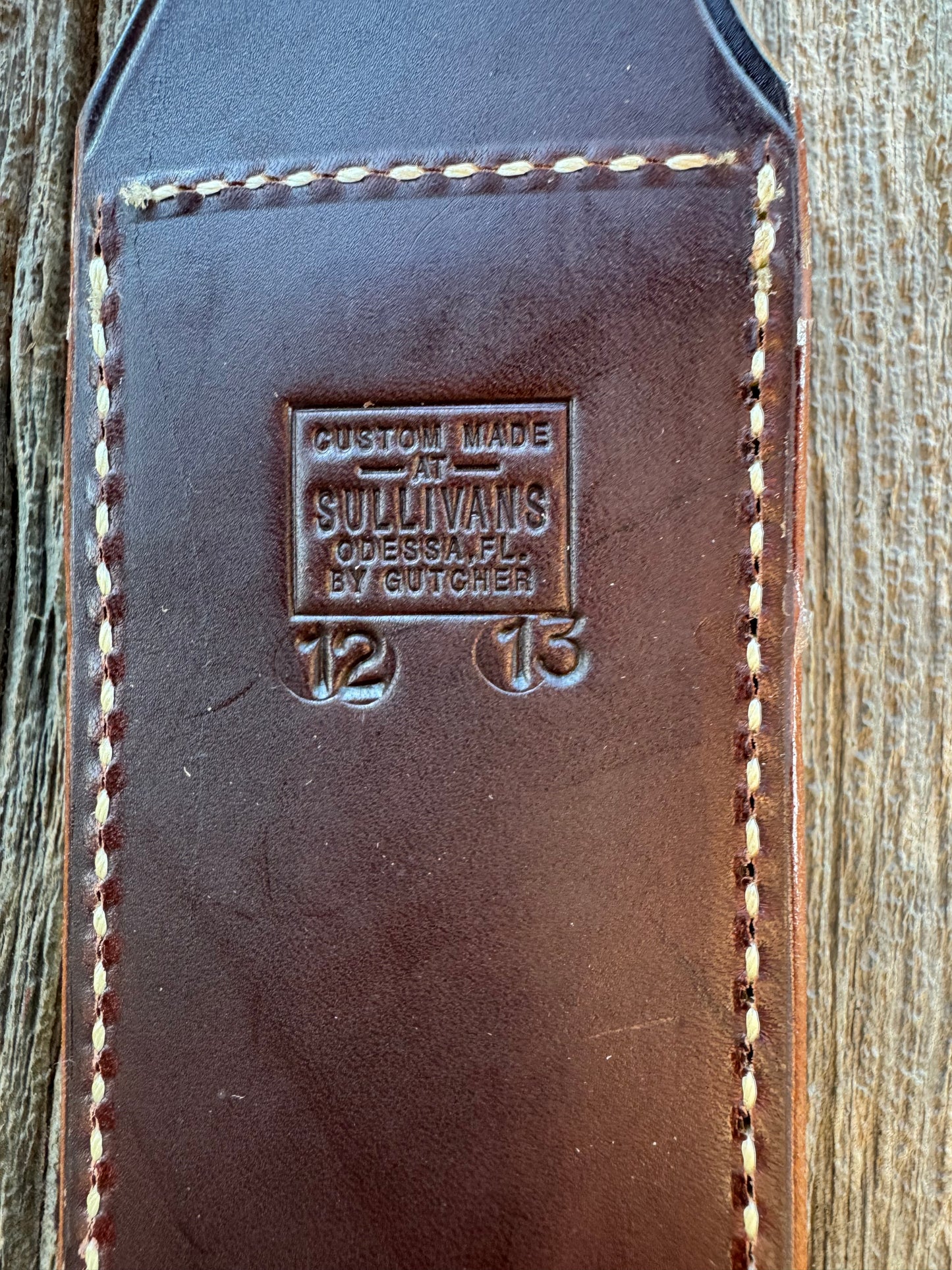New Randall Sullivans by Gutcher Leather Knife Sheath for a Model 12-13 Thorp with Sharpening Stone.