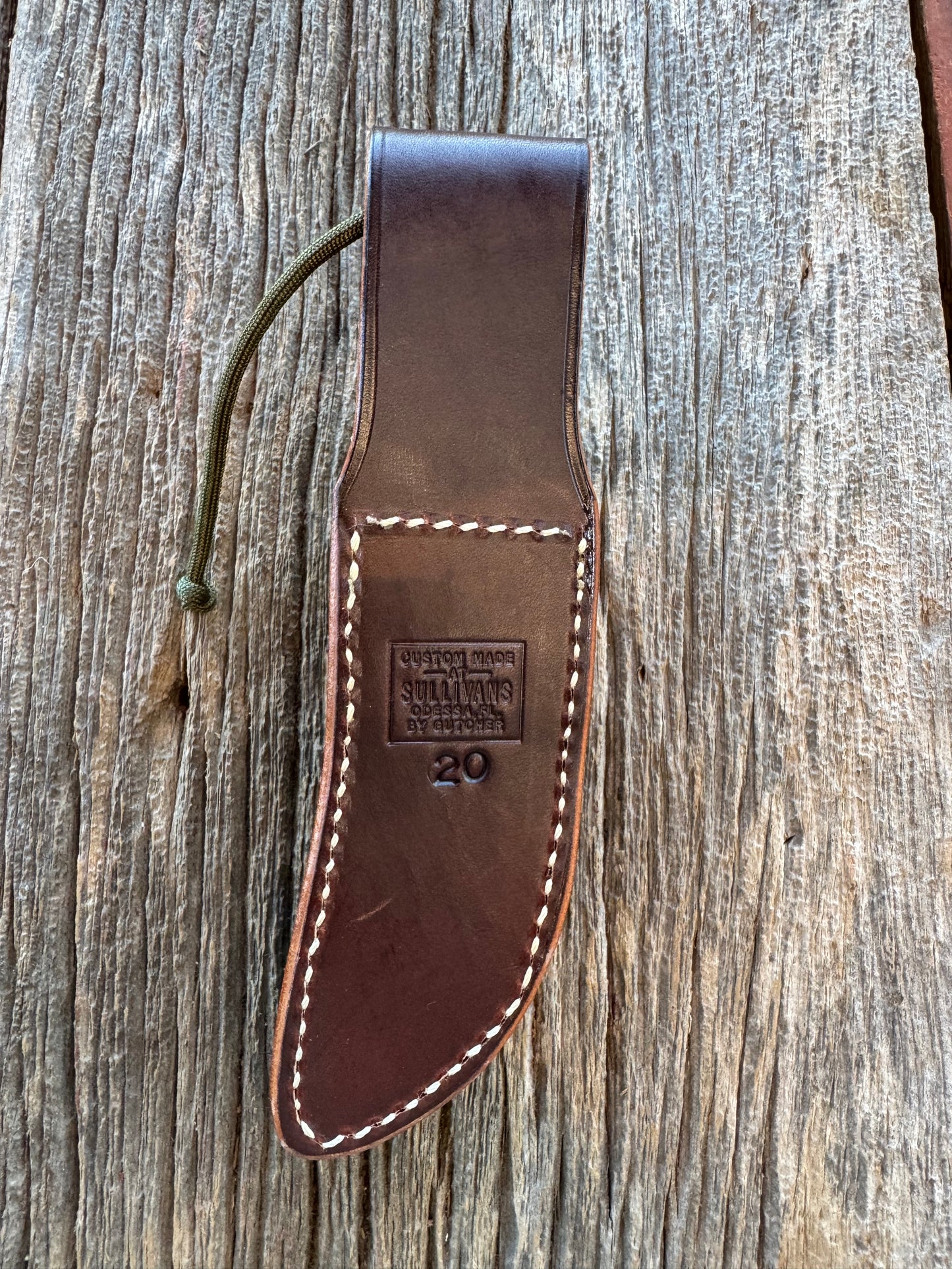 New Randall Sullivans by Gutcher Leather Knife Sheath for a Model 20 with Sharpening Stone.