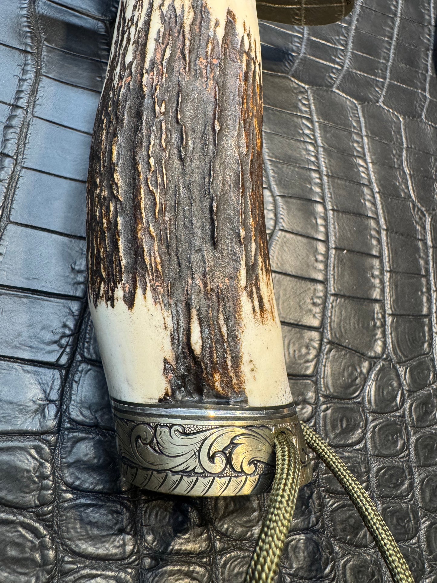 New Randall Knife Large Sasquatch with Killer Stag Purdue Engraved Nickel Silver Hilt + Buttcap