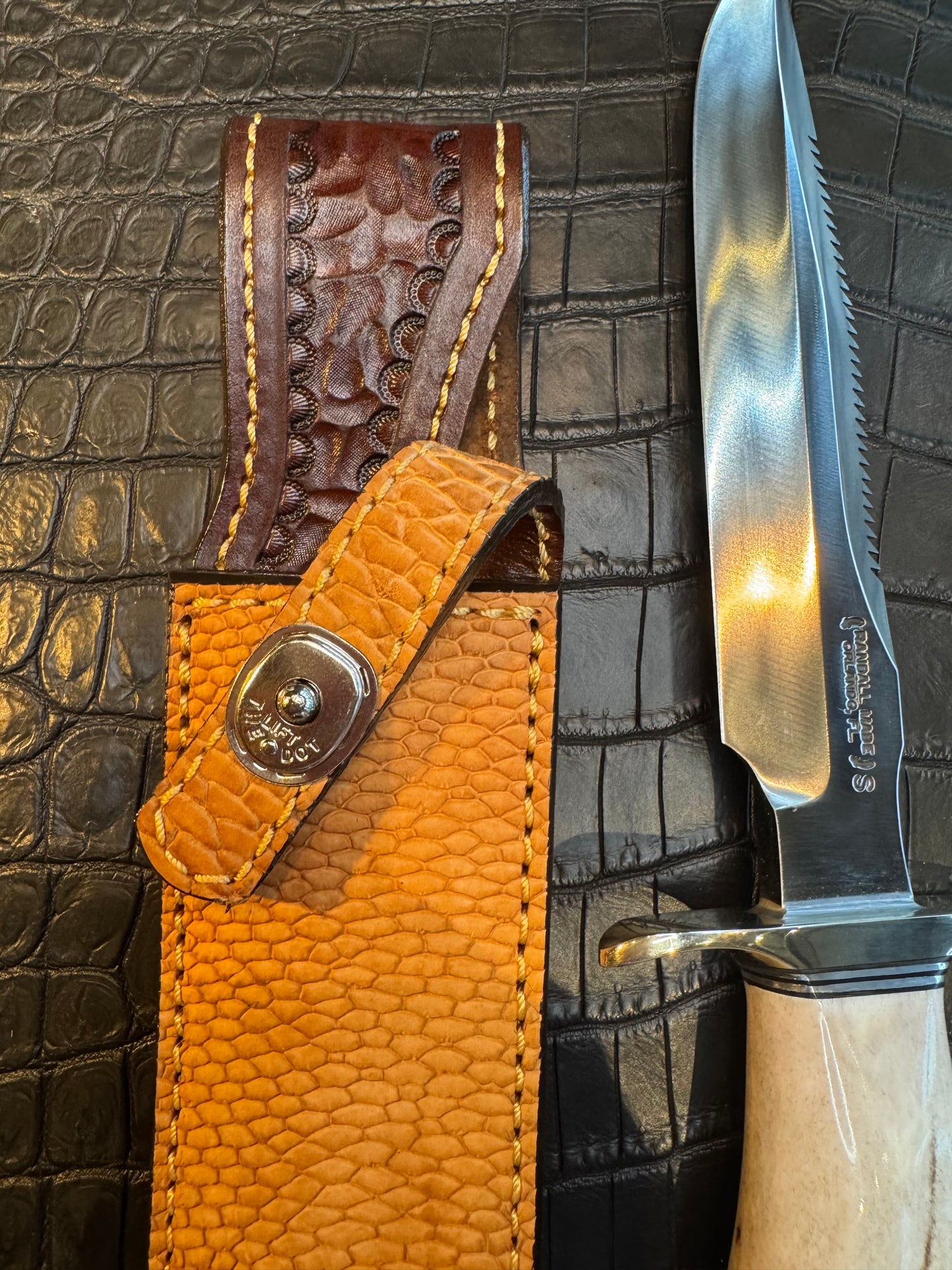 Randall Model 1-7 Sheath Straight Hilt in Exotic Beaver Tail by Treeman. (Sheath only)