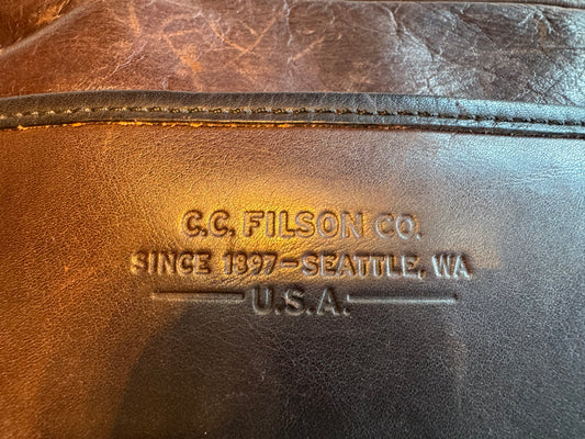 Rare Used Filson Travel Kit Dopp Weatherproof Sierra Brown Leather Made in USA