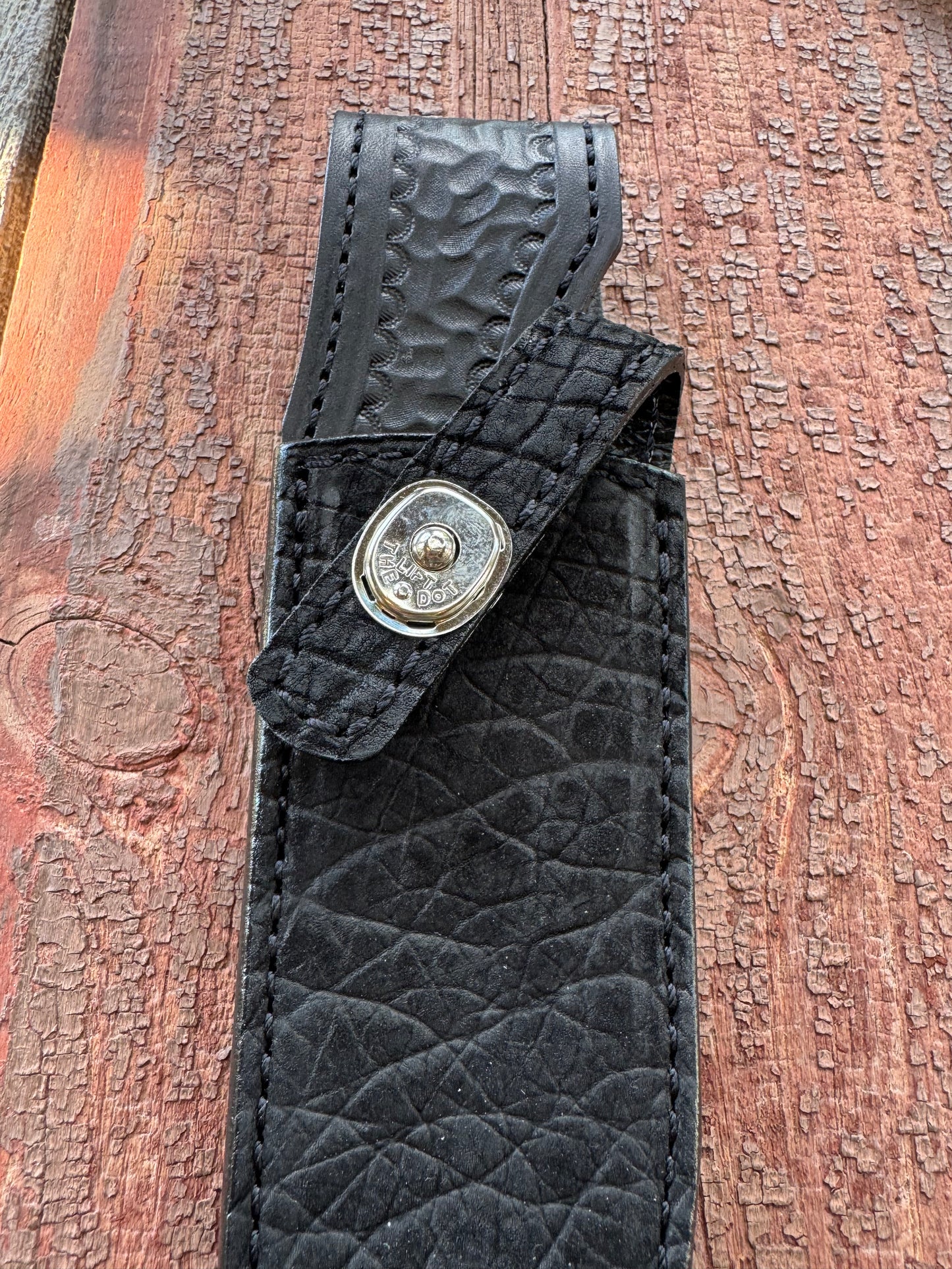 Randall Model Nordic Special Sheath in Exotic Sueded Black Hippo by Treeman.