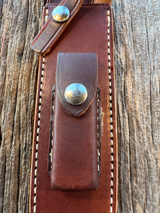 New Randall Sullivans by Gutcher Leather Knife Sheath for a Model 2-8. with Sharpening Stone.