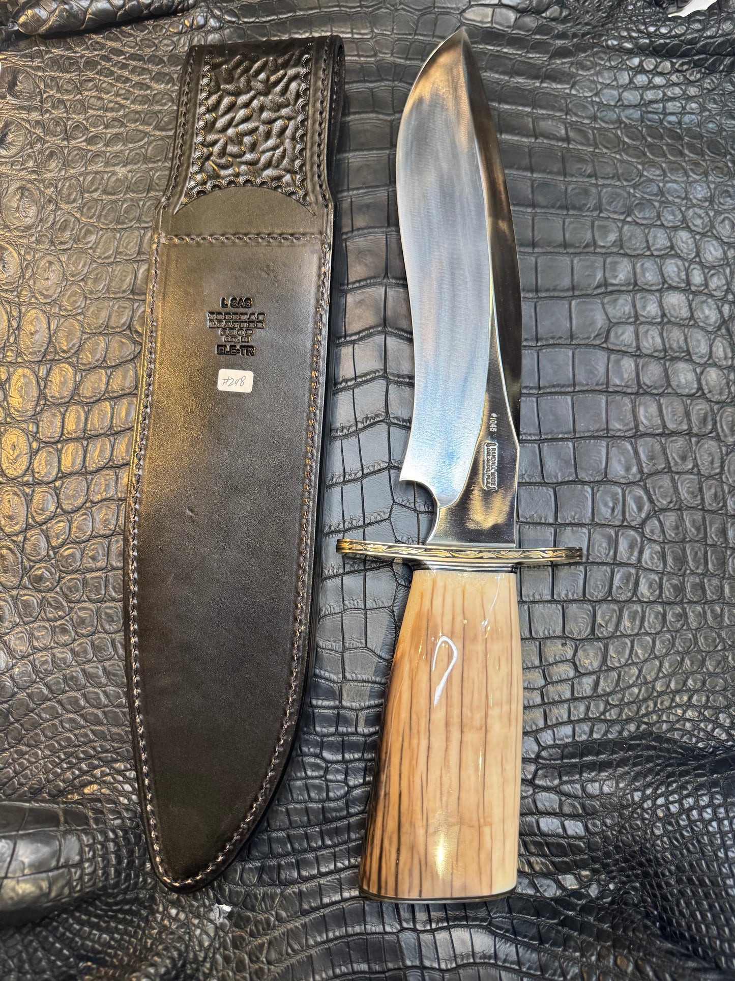 Randall Model 12-11 Large Sasquatch Sheath in Exotic Black Elephant Trunk by Treeman. (Sheath only)