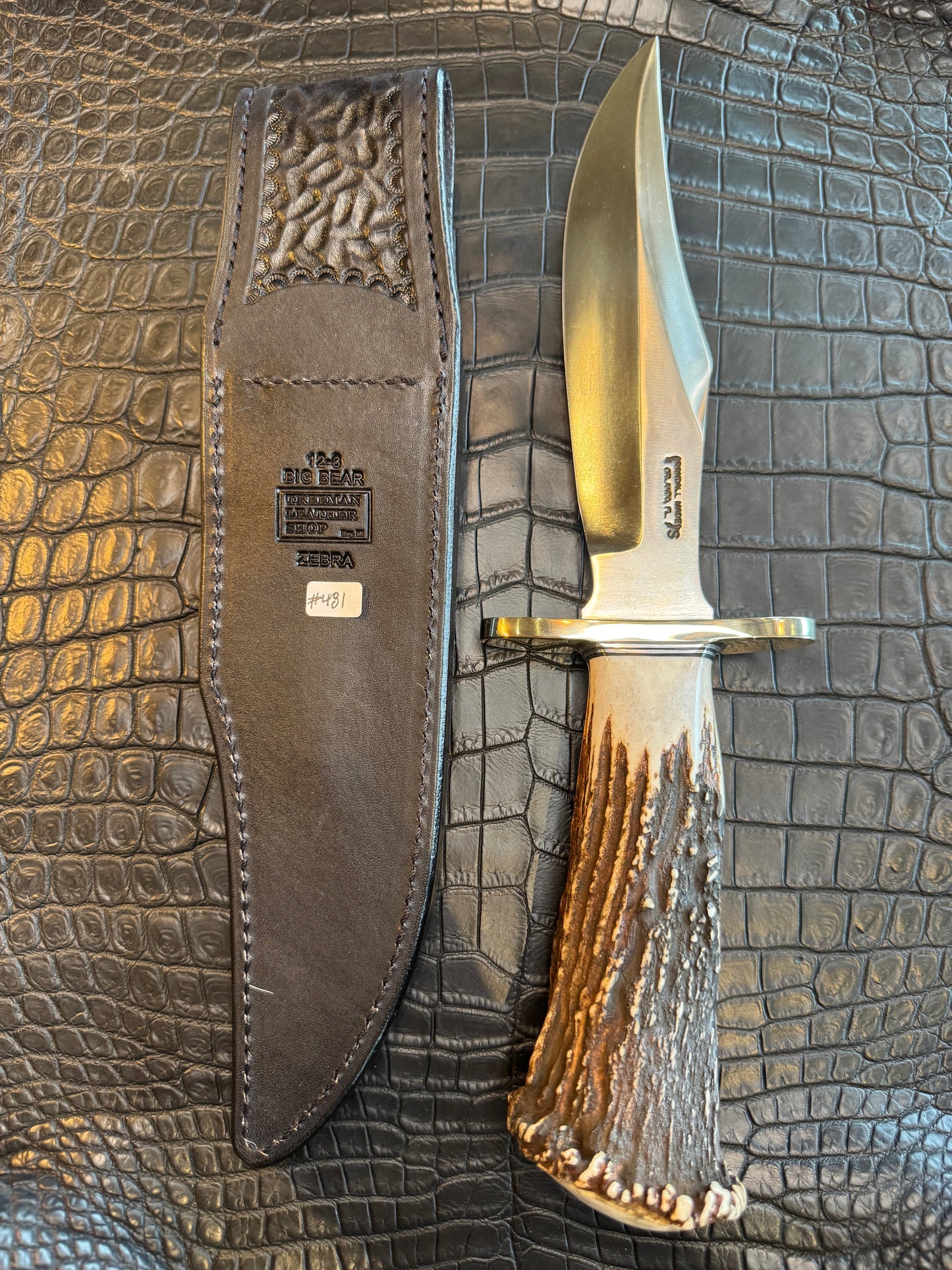 Randall Model 12-8 “Big Bear” Sheath in Exotic Zebra by Treeman. (Sheath only)