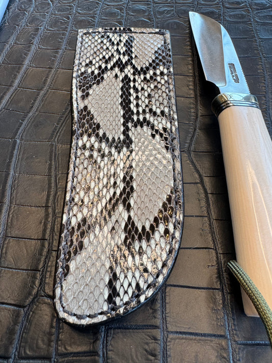 Randall Model Cattleman Exotic Black and White Python Sheath from Treeman.