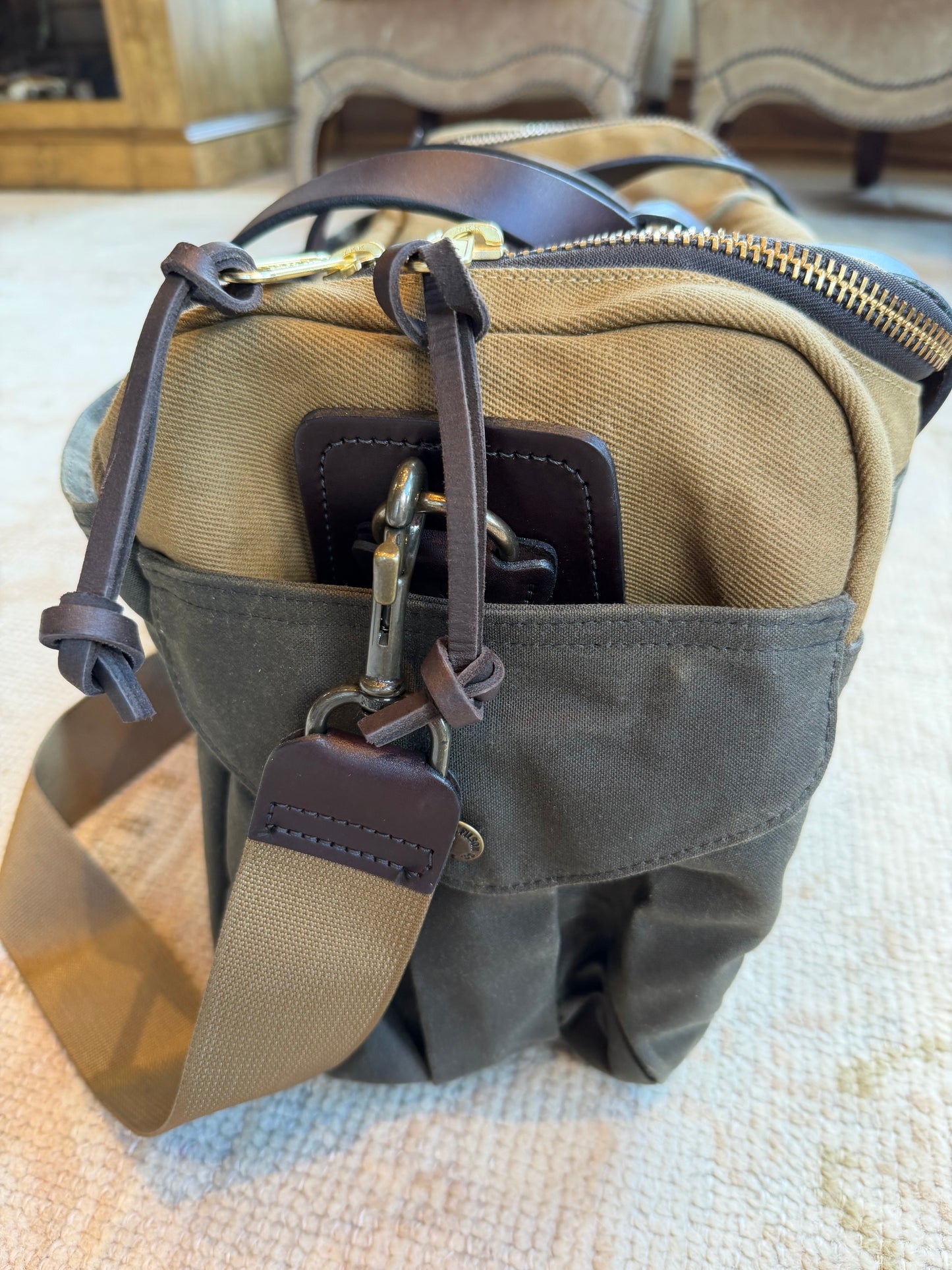 New without tags USA MADE Filson Heritage Sportsman Tan and Otter Green. -11070073