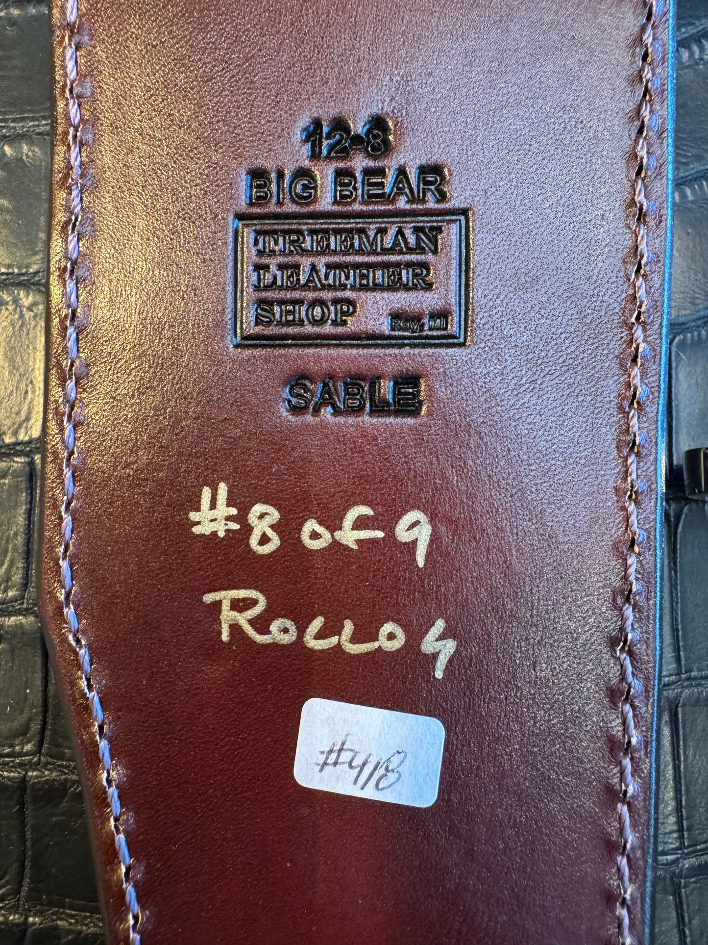 Randall Model 12-8 “Big Bear” Sheath in Exotic African Sable by Treeman. Limited Edition #8 of 9 only (Sheath only)