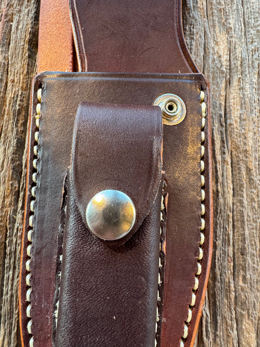 New Randall Sullivans by Gutcher Leather Knife Sheath for a Model 19-5 with Sharpening Stone.