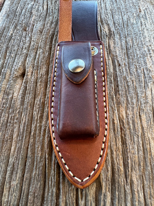 New Randall Sullivans by Gutcher Leather Knife Sheath for a Model Combat Companion with Sharpening Stone.